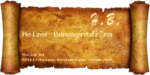 Heizer Bonaventúra névjegykártya